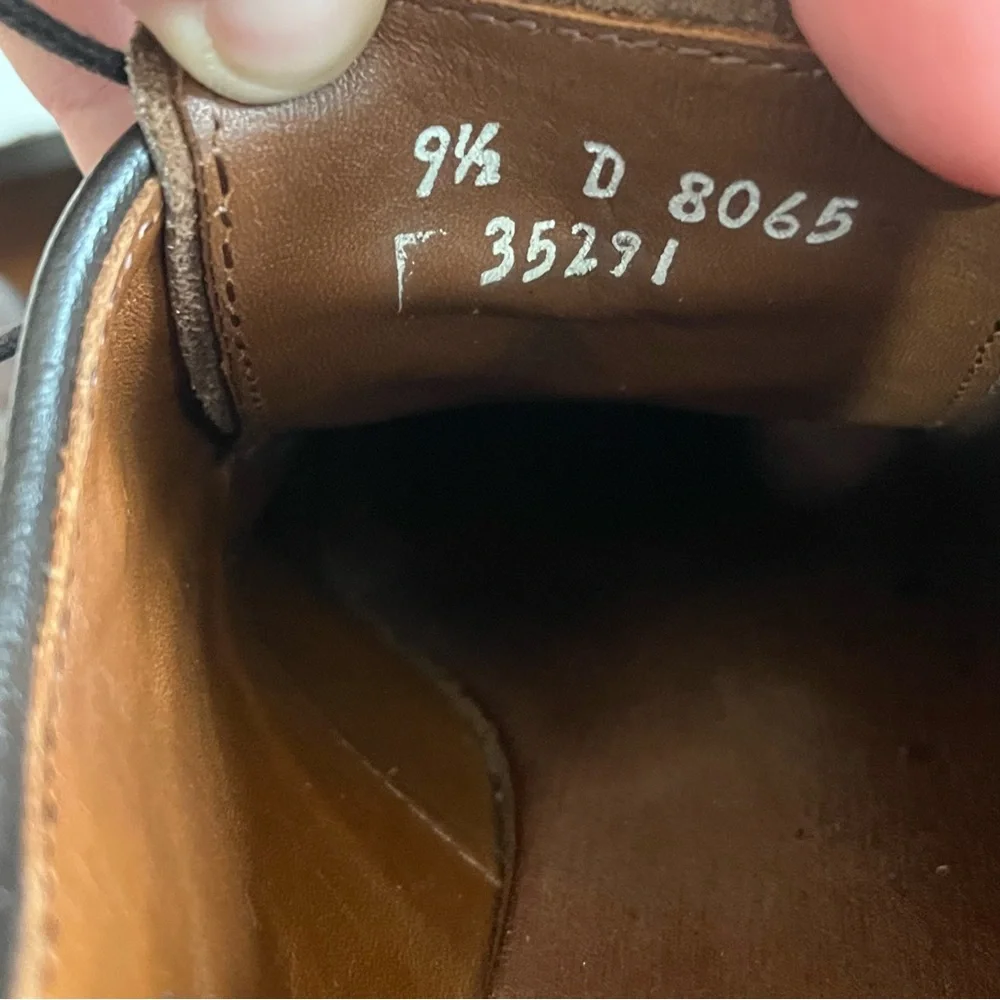 Allen Edmonds Kenilworth Brown Leather Derby Shoes Mens 9.5 D‎ Dress Bluchers